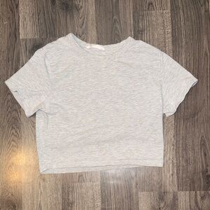 Cotton On Light Gray Heather Crop Top